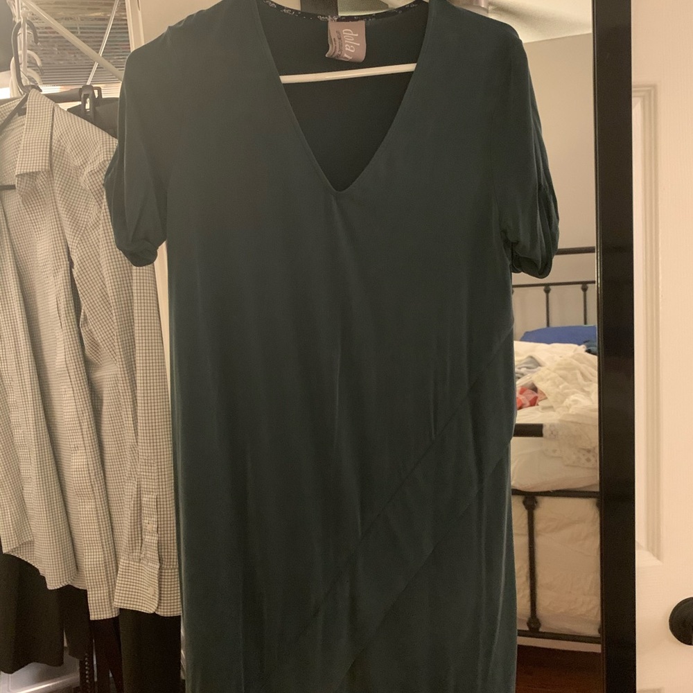 Forest green shift dress